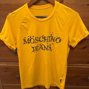 MOSCHINO JEANS Men's Small Yellow Graphic T-Shirt